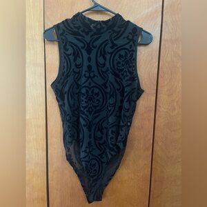 SHEIN sheer black bodysuit. Size XL